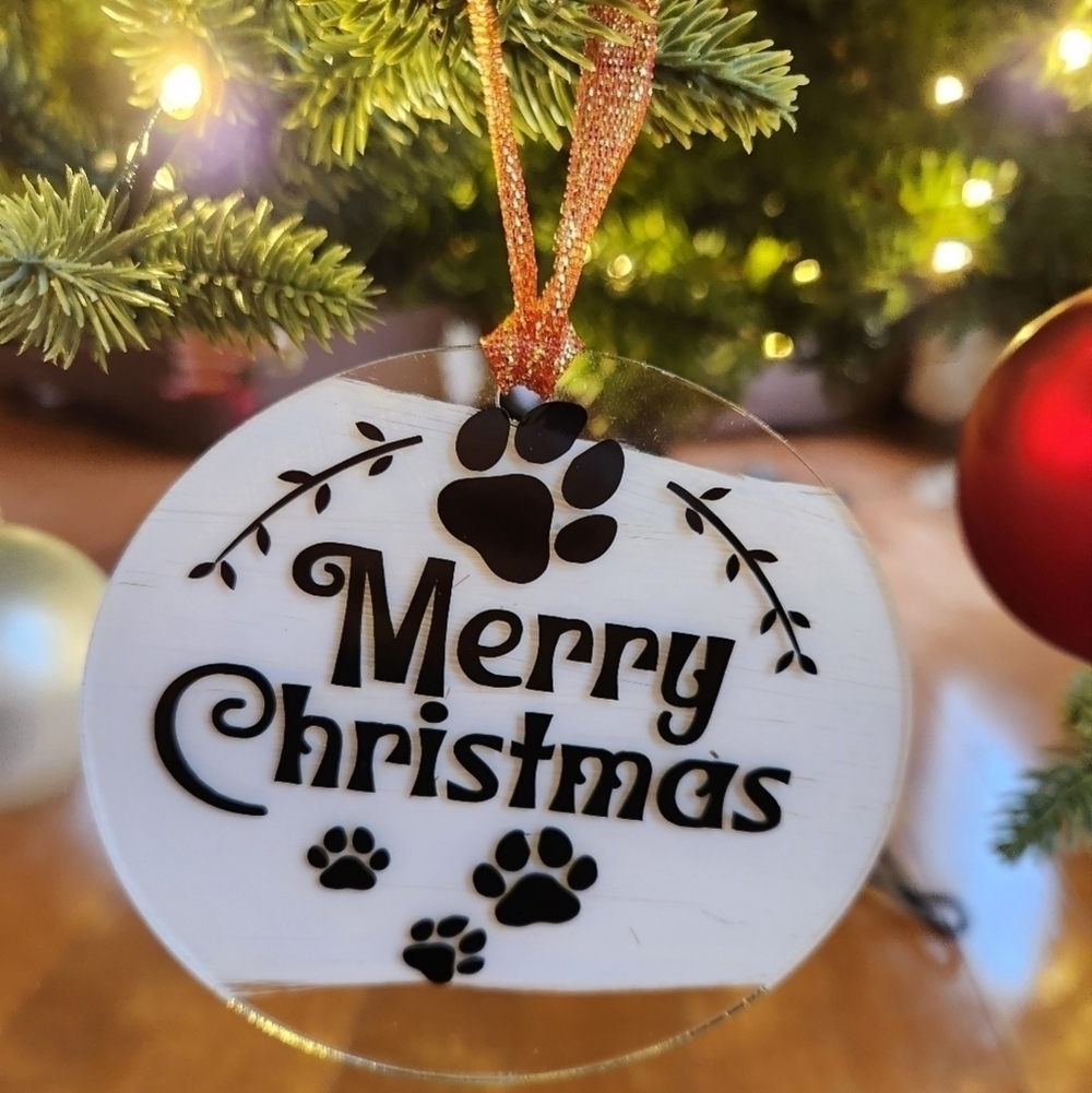 Merry Christmas Paw Ornament 🐾